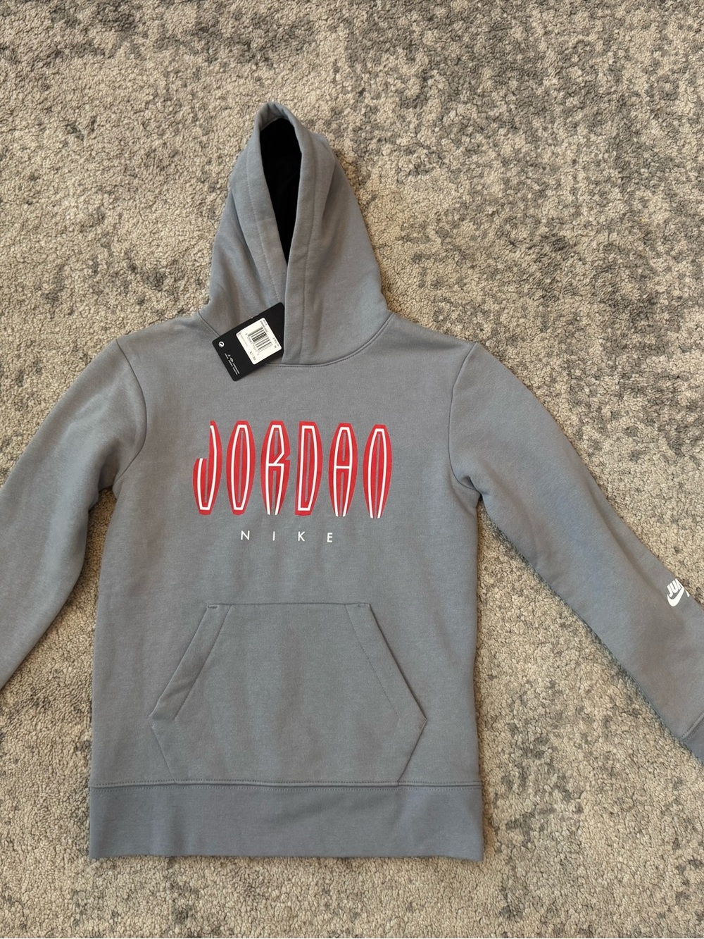 Nike Jordan Boys Medium Gray Pullover Hoodie NWT - Picture 2 of 6